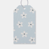Boho Retro Blue Daisy Verjaardagsgunst Cadeaulabel (Achterkant)