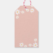 Boho Retro Blush Pink Daisy Floral Dank u Cadeaulabel (Achterkant)
