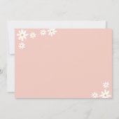 Boho Retro Blush Roze Daisy Meisje Verjaardag Foto Bedankkaart (Achterkant)