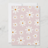 Boho retro blush roze madeliefje meisje eerste ver kaart (Achterkant)