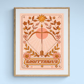 Boho Retro Boogschutter Zodiac Poster