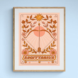 Boho Retro Boogschutter Zodiac Poster