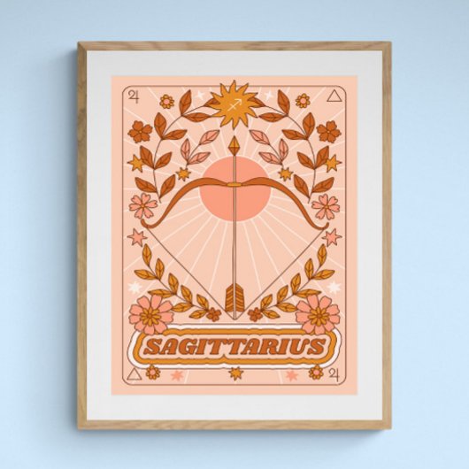 Boho Retro Boogschutter Zodiac Poster