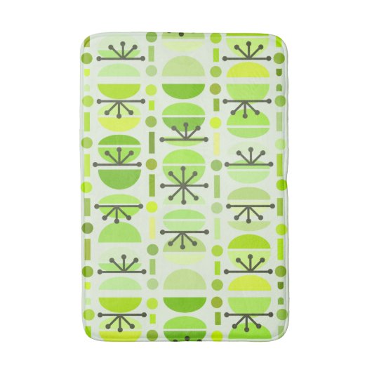 Boho Retro Bowls Lines Chartreuse Badmat (Voorkant Verticaal)