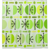 Boho Retro Bowls Lines Chartreuse Douchegordijn (Voorkant)