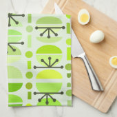 Boho Retro Bowls Lines Chartreuse Theedoek (Quarter Fold)