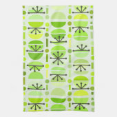 Boho Retro Bowls Lines Chartreuse Theedoek (Verticaal)