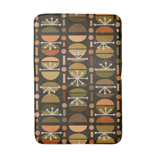 Boho Retro Bowls Lines Dark Earth Tones Badmat (Voorkant Verticaal)