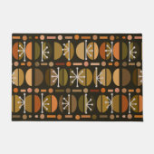 Boho Retro Bowls Lines Dark Earth Tones Deurmat (Voorkant)