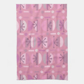 Boho Retro Bowls Lines Roze Theedoek (Verticaal)