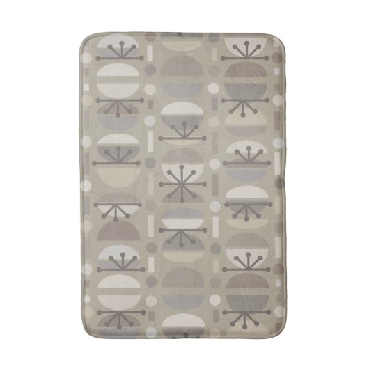 Boho Retro Bowls Lines Taupe Badmat (Voorkant Verticaal)