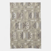 Boho Retro Bowls Lines Taupe Theedoek (Verticaal)