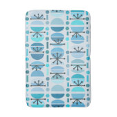 Boho Retro Bowls Lines Turquoise Badmat (Voorkant Verticaal)