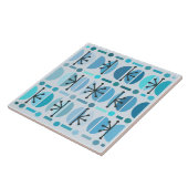 Boho Retro Bowls Lines Turquoise Tegeltje (Zijkant)