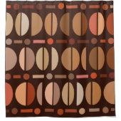 Boho Retro Bowls Pattern Dark Earth Tones Douchegordijn (Voorkant)