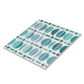 Boho Retro Bowls Pattern Turquoise Tegeltje (Zijkant)