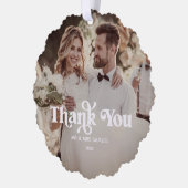 Boho Retro bruiloft dank u fotopapier Ornament Kaart (Links)