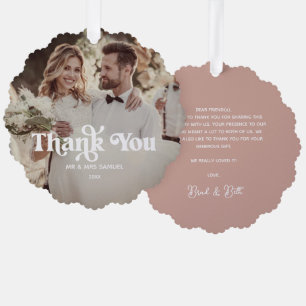 Boho Retro bruiloft dank u fotopapier Ornament Kaart