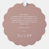 Boho Retro bruiloft dank u fotopapier Ornament Kaart (Achterkant)