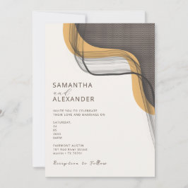 Boho Retro Casual Rundard Wedding Kaart