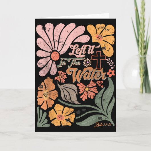 Boho Retro Christelijk Liet Het In Het Water Manne Kaart (Voorkant)