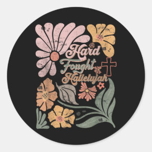 Boho Retro Christelijke Hard Gevochten Hallelujah Ronde Sticker