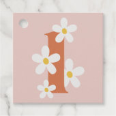 Boho Retro Daisy 1e Groovy Verjaardag Bedankjes Labels (Voorkant)