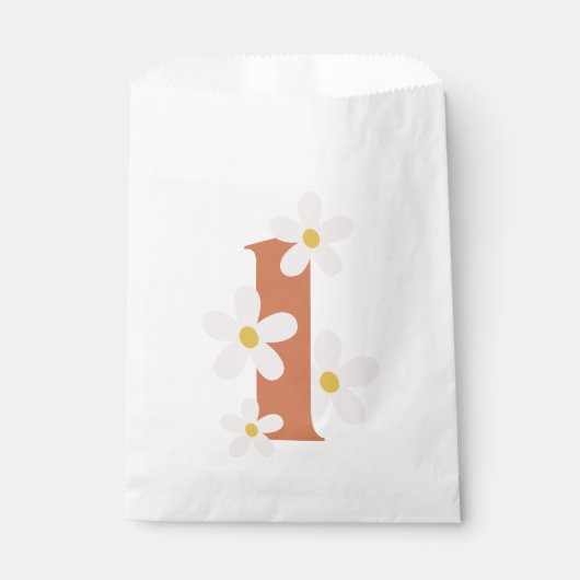 Boho Retro Daisy 1e Groovy Verjaardag Bedankzakje (Voorkant)
