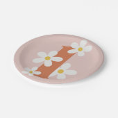 Boho Retro Daisy 1e Groovy Verjaardag Papieren Bordje (Gekanteld)
