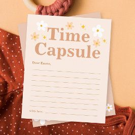 Boho Retro Daisy 1e Verjaardag Tijd Capsule kaart