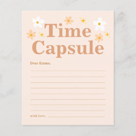 Boho Retro Daisy 1e Verjaardag Tijdcapsule kaart