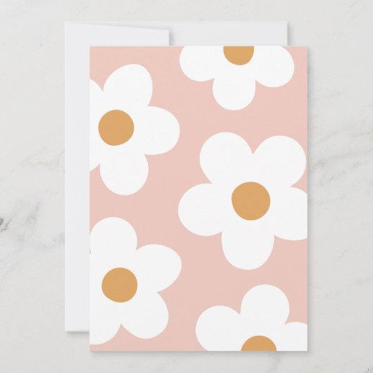 Boho Retro Daisy 2e Verjaardag Kaart (Achterkant)