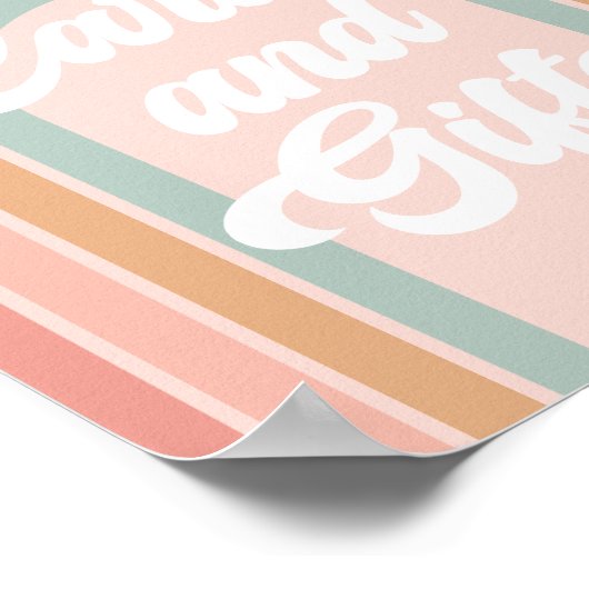 Boho Retro Daisy Birthday Cards and Gifts Sign Poster (Hoek)