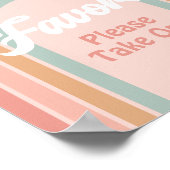 Boho Retro Daisy Birthday Favors Sign Poster (Hoek)