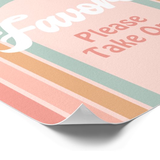 Boho Retro Daisy Birthday Favors Sign Poster (Hoek)