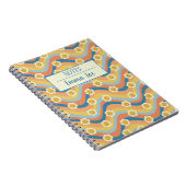 Boho Retro Daisy Flowers Gepersonaliseerd met Naam Notitieboek (Rechterzijde)