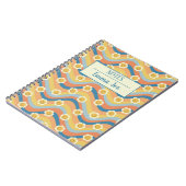 Boho Retro Daisy Flowers Gepersonaliseerd met Naam Notitieboek (Linkerzijde)