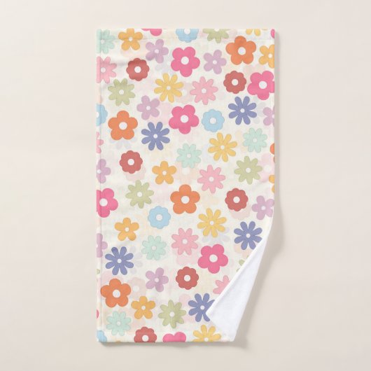 Boho Retro Daisy Flowers, zomer 70 Bad Handdoek (Handdoek)