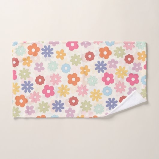Boho Retro Daisy Flowers, zomer 70 Bad Handdoek (Handdoek)