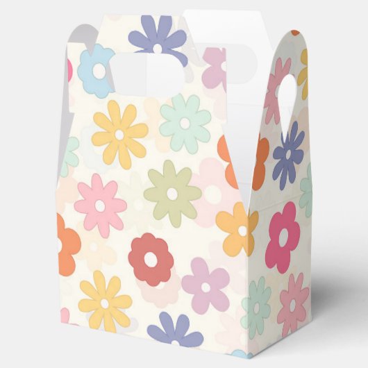 Boho Retro Daisy Flowers, zomer 70 Bedankdoosjes (Geopend)