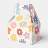 Boho Retro Daisy Flowers, zomer 70 Bedankdoosjes (Voorkant Zijde)