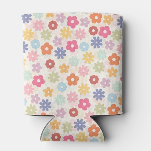 Boho Retro Daisy Flowers, zomer 70 Blikjeskoeler (Achterkant)