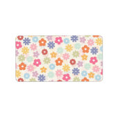 Boho Retro Daisy Flowers, zomer 70 Etiket (Voorkant)