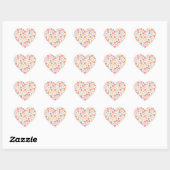 Boho Retro Daisy Flowers, zomer 70 Hart Sticker (Vel)
