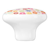 Boho Retro Daisy Flowers, zomer 70 Keramische Knop (Zijkant)