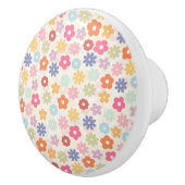 Boho Retro Daisy Flowers, zomer 70 Keramische Knop (Rechts)