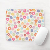 Boho Retro Daisy Flowers, zomer 70 Muismat (Met muis)