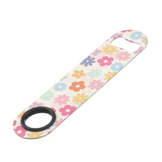 Boho Retro Daisy Flowers, zomer 70 Speed Flessenopener (Achterkant Gekanteld)