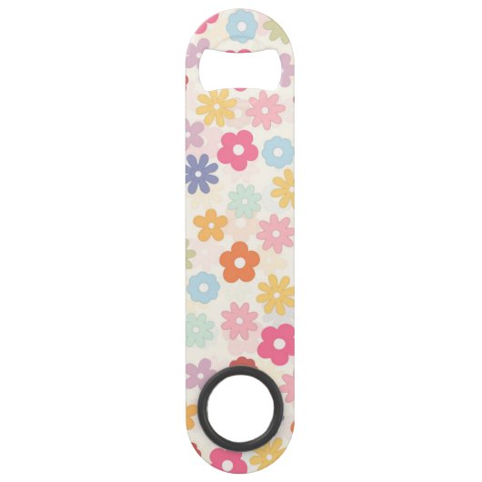 Boho Retro Daisy Flowers, zomer 70 Speed Flessenopener (Voorkant)