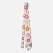 Boho Retro Daisy Flowers, zomer 70 Stropdas (Achterkant)
